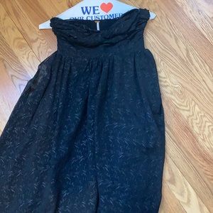 Free people black eyelet long summer dress